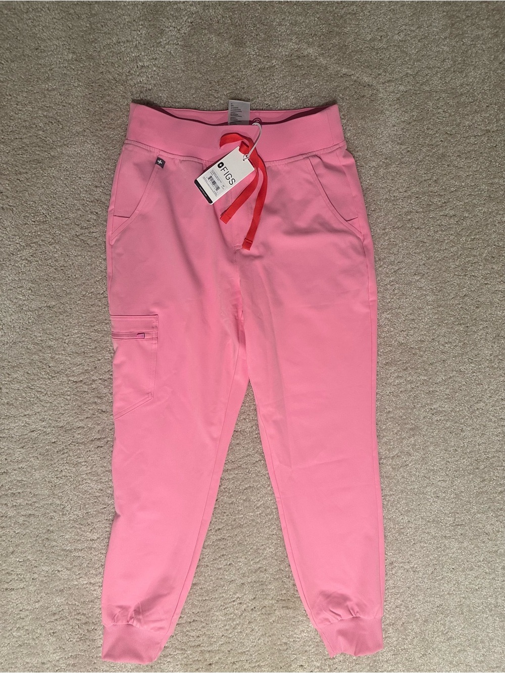 Figs Sunrise Pink Scrub Joggers with Drawstring